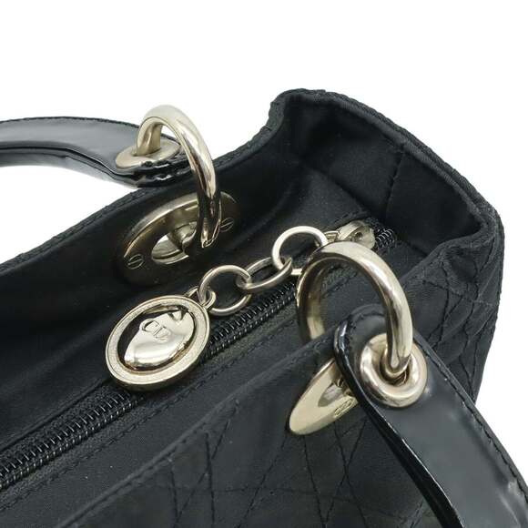 Christian Dior Lady Cannage Handbag Tote Bag in Black Nylon - Picture 6 of 10